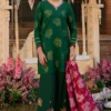 Cross Stitch 3 Pcs Embroidered Unstitched lawn Opulent Green