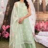 Cross Stitch 3 Pcs Embroidered Unstitced lawn Celadon Spruce