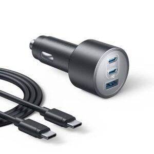 Anker Nano Car Charger 167.5w, 3-Ports (2 Usb-C & 1 Usb-A)